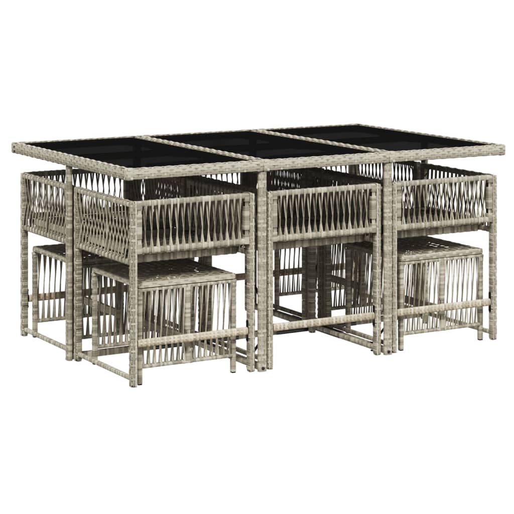 11-delige Tuinset met kussens poly rattan lichtgrijs is nu te koop bij PeponiXL, paradijselijk wonen!