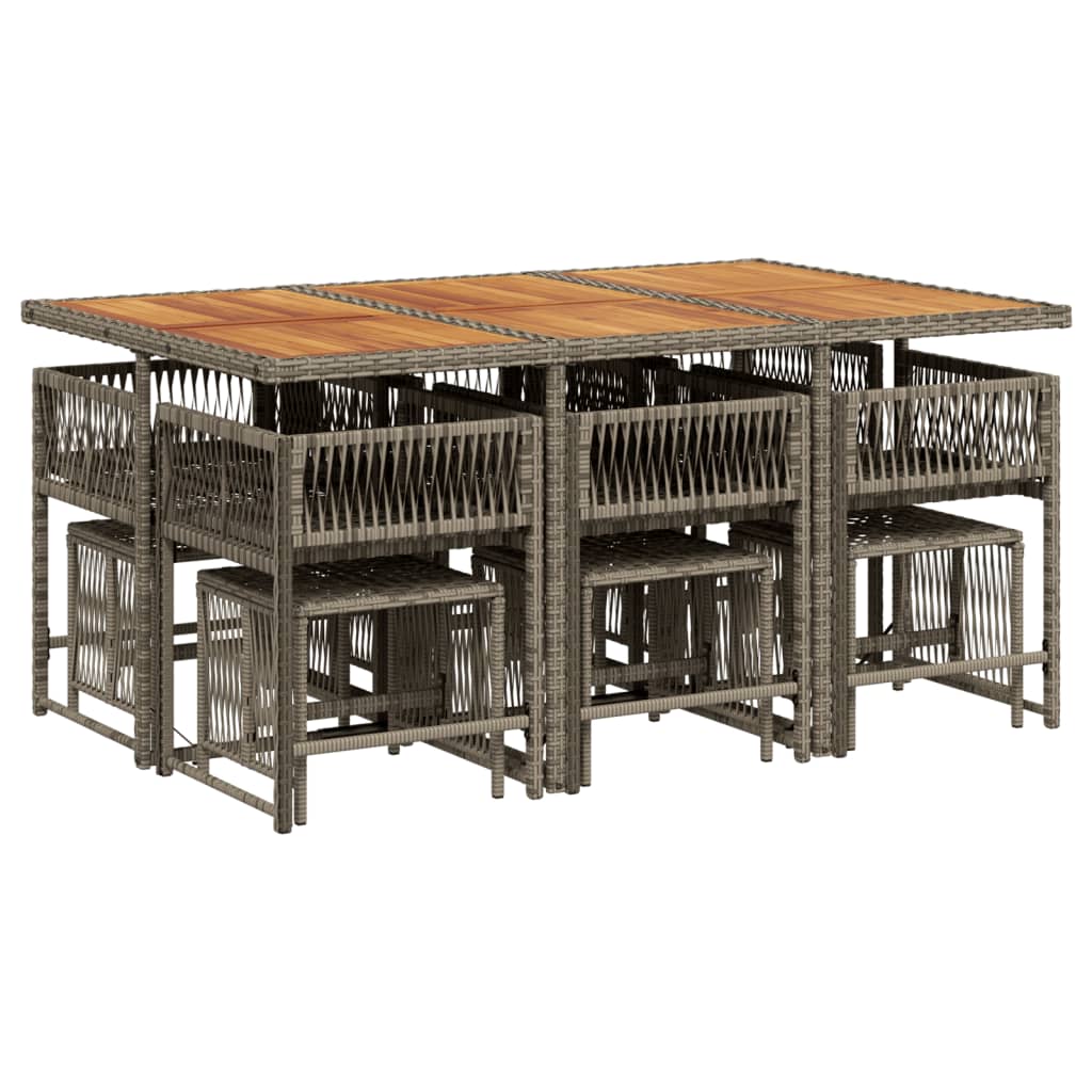 11-delige Tuinset met kussens poly rattan grijs is nu te koop bij PeponiXL, paradijselijk wonen!