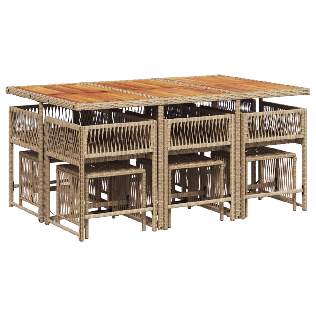 11-delige Tuinset met kussens poly rattan beige is nu te koop bij PeponiXL, paradijselijk wonen!