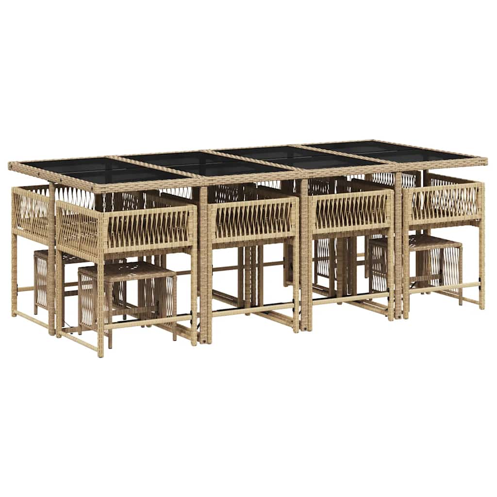 13-delige Tuinset met kussens poly rattan beige is nu te koop bij PeponiXL, paradijselijk wonen!