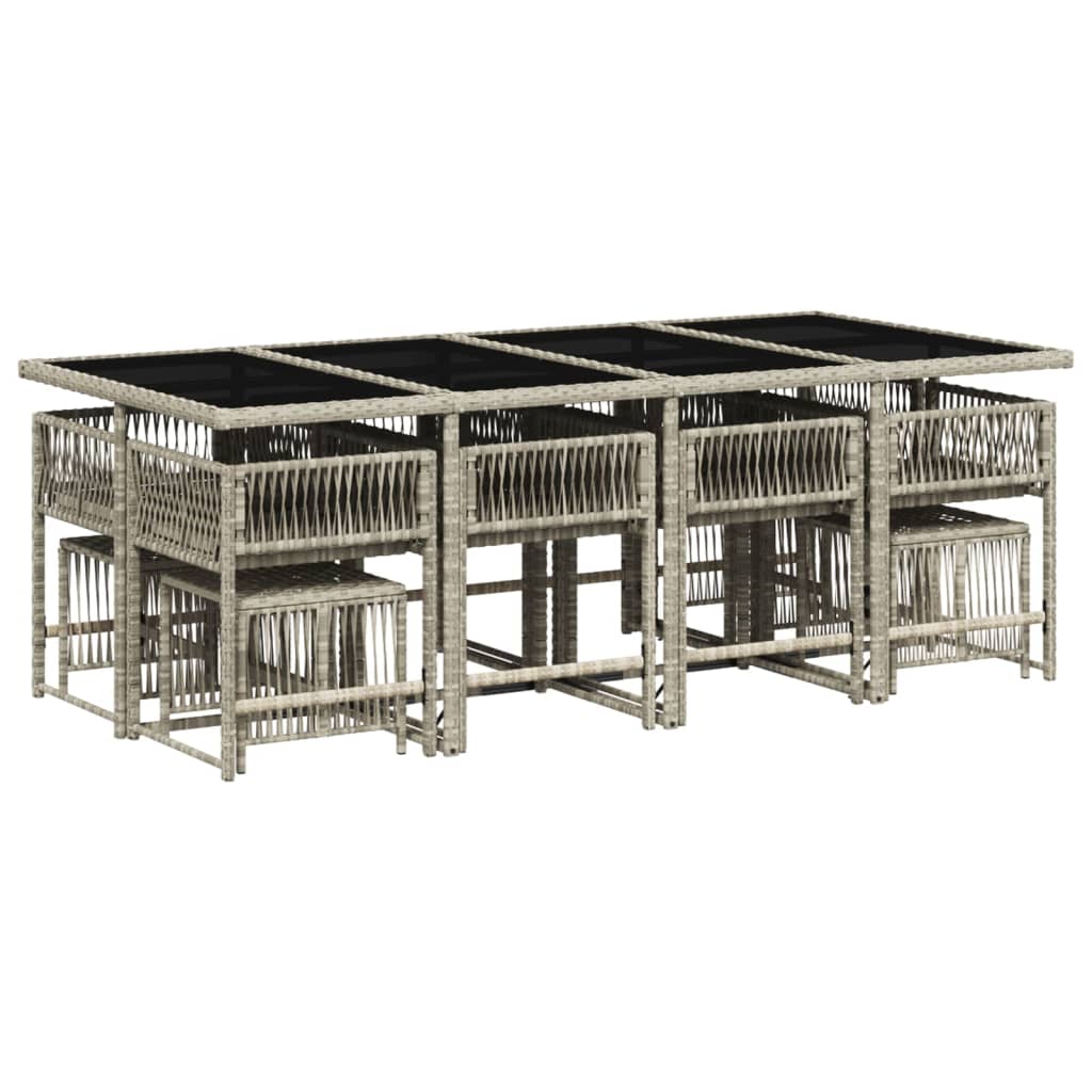 13-delige Tuinset met kussens poly rattan lichtgrijs is nu te koop bij PeponiXL, paradijselijk wonen!