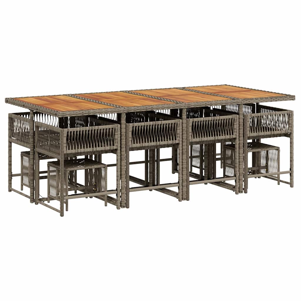 13-delige Tuinset met kussens poly rattan grijs is nu te koop bij PeponiXL, paradijselijk wonen!