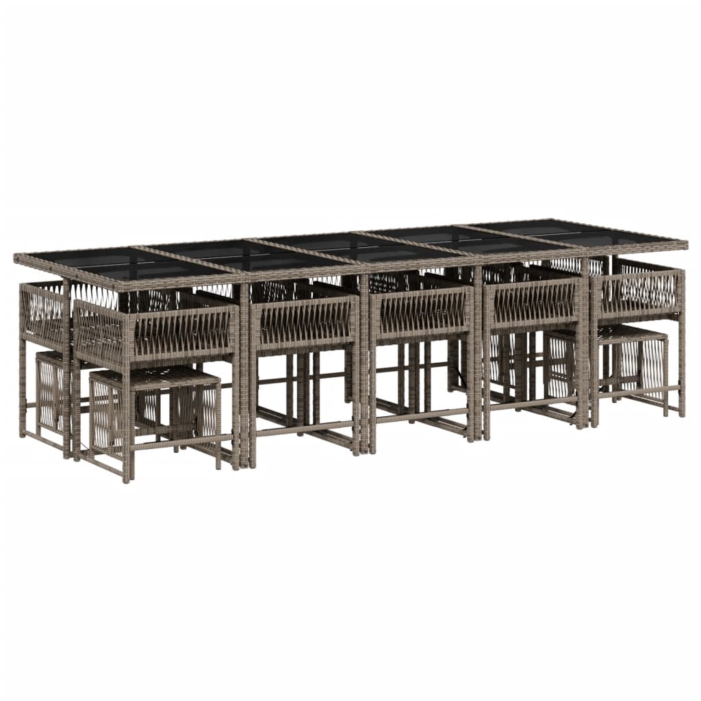 15-delige Tuinset met kussens poly rattan grijs is nu te koop bij PeponiXL, paradijselijk wonen!