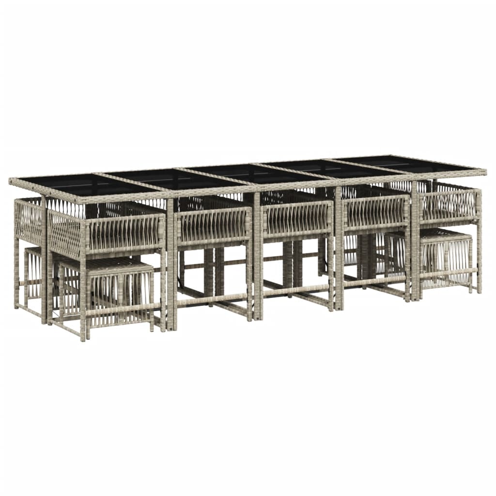 15-delige Tuinset met kussens poly rattan lichtgrijs is nu te koop bij PeponiXL, paradijselijk wonen!