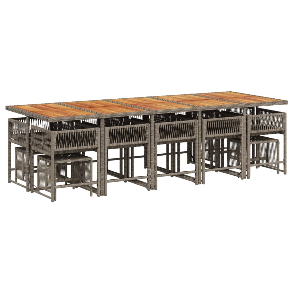 15-delige Tuinset met kussens poly rattan grijs is nu te koop bij PeponiXL, paradijselijk wonen!