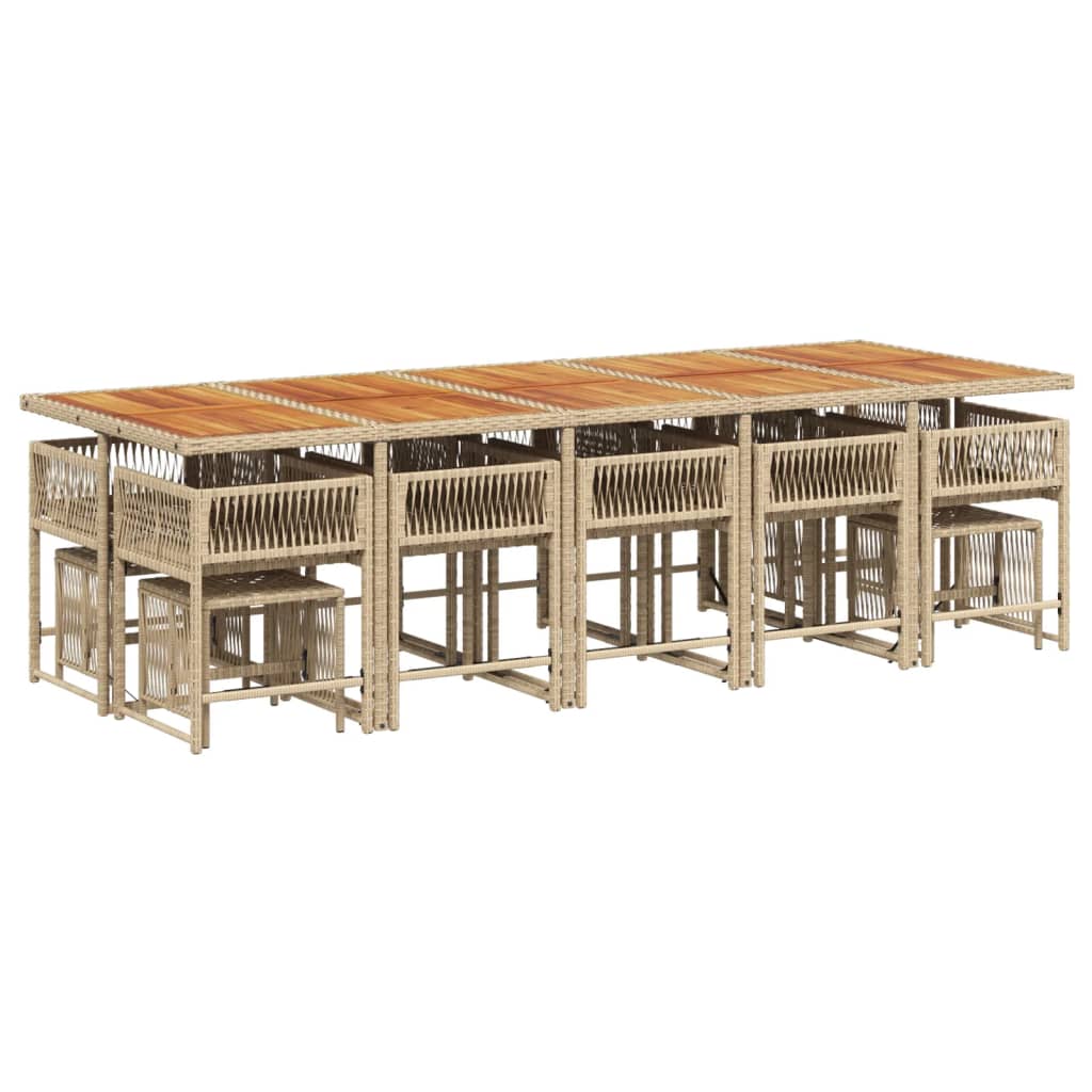 15-delige Tuinset met kussens poly rattan beige is nu te koop bij PeponiXL, paradijselijk wonen!