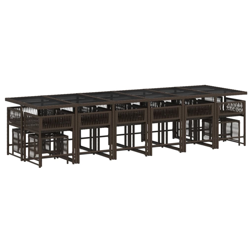 17-delige Tuinset met kussens poly rattan bruin is nu te koop bij PeponiXL, paradijselijk wonen!