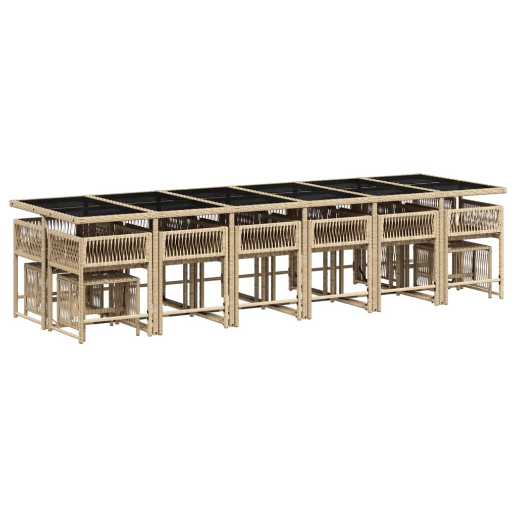 17-delige Tuinset met kussens poly rattan beige is nu te koop bij PeponiXL, paradijselijk wonen!