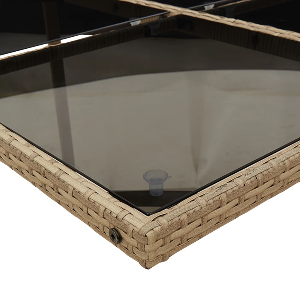 9-delige Tuinset met kussens poly rattan beige is nu te koop bij PeponiXL, paradijselijk wonen!