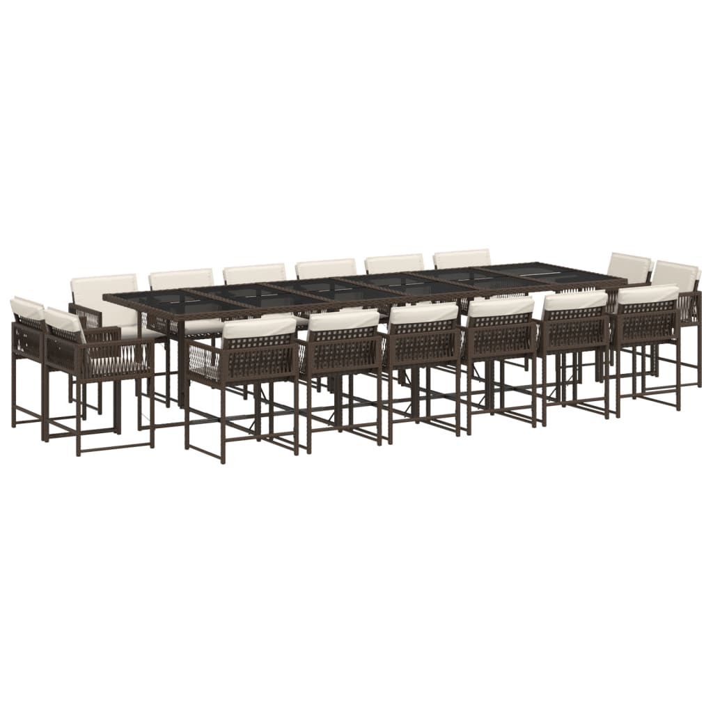 17-delige Tuinset met kussens poly rattan bruin is nu te koop bij PeponiXL, paradijselijk wonen!