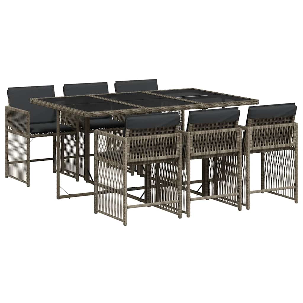 7-delige Tuinset met kussens poly rattan grijs is nu te koop bij PeponiXL, paradijselijk wonen!