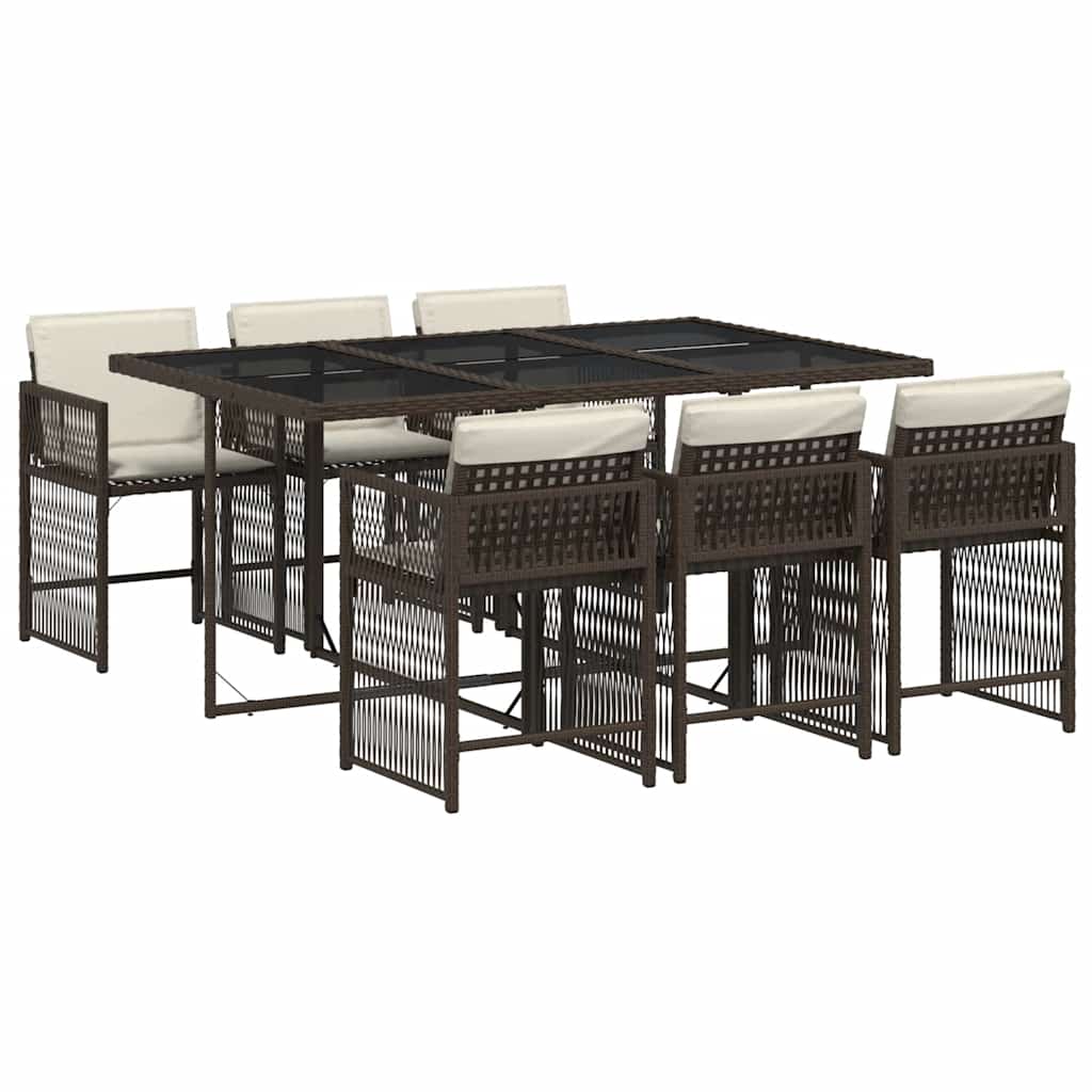 7-delige Tuinset met kussens poly rattan bruin is nu te koop bij PeponiXL, paradijselijk wonen!