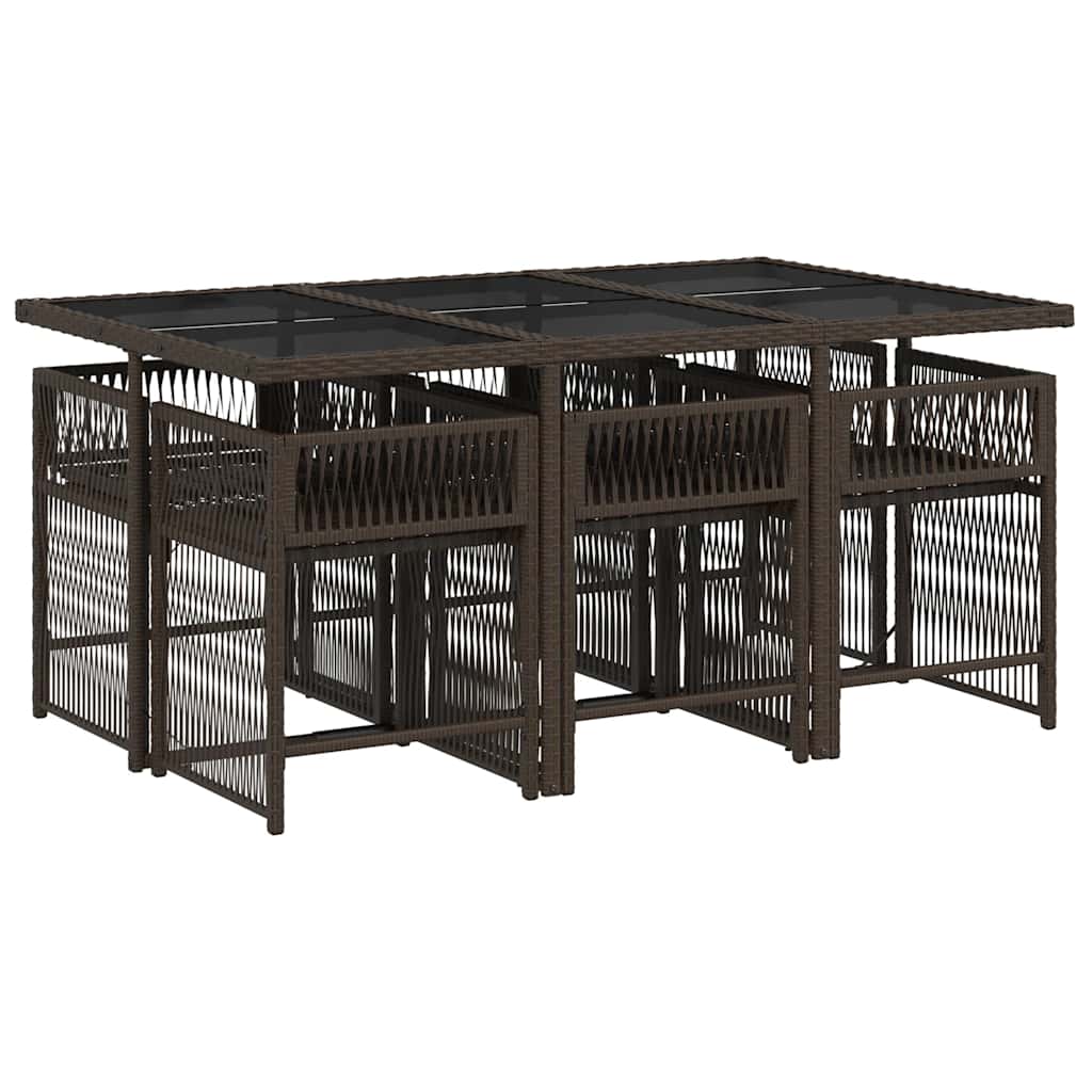 7-delige Tuinset met kussens poly rattan bruin is nu te koop bij PeponiXL, paradijselijk wonen!