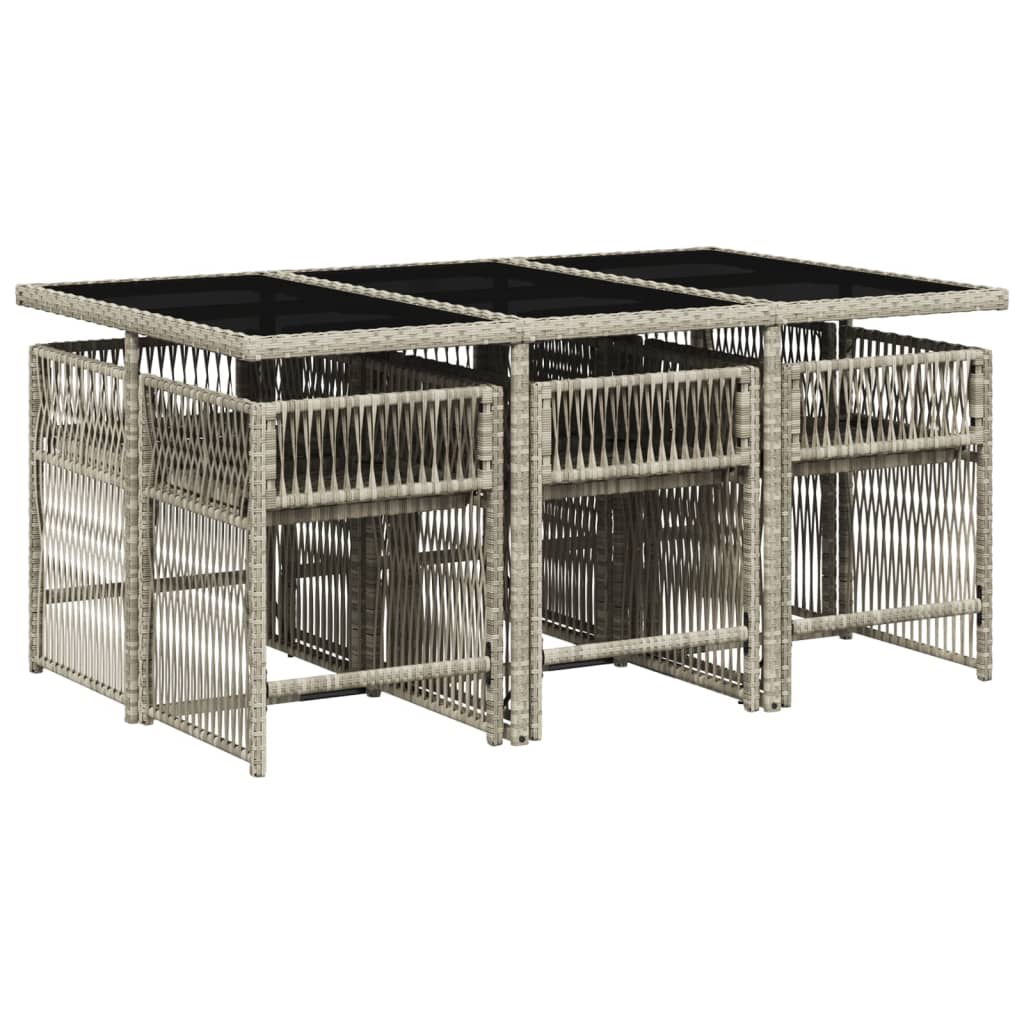 7-delige Tuinset met kussens poly rattan grijs is nu te koop bij PeponiXL, paradijselijk wonen!