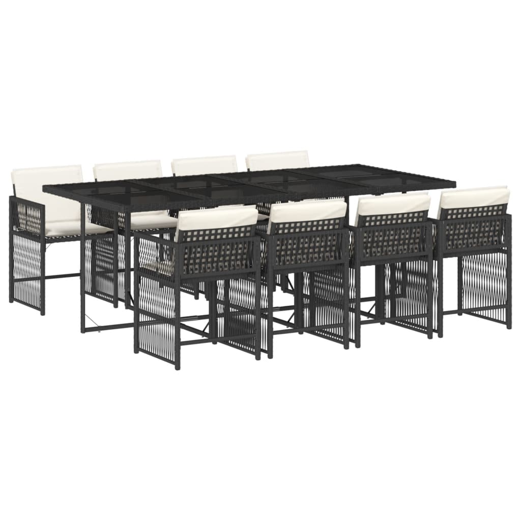 9-delige Tuinset poly rattan zwart is nu te koop bij PeponiXL, paradijselijk wonen!