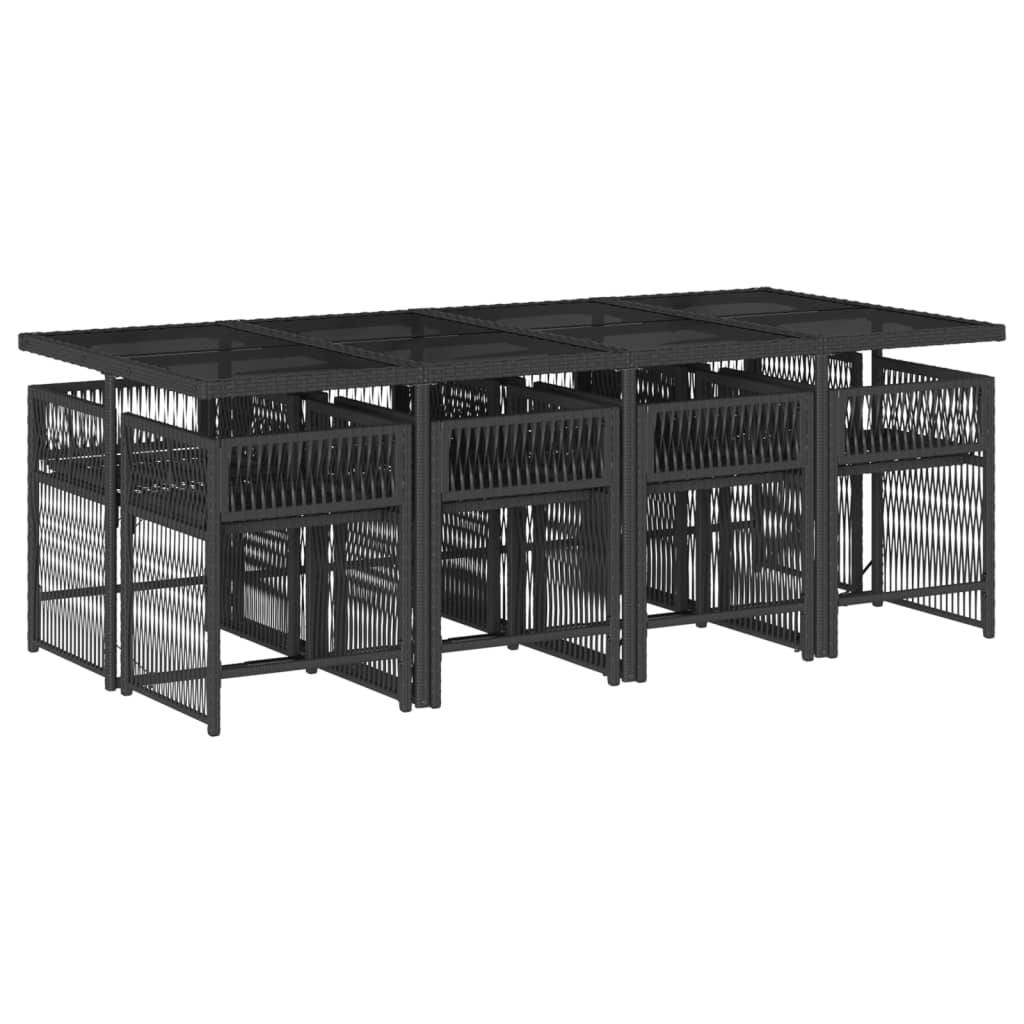 9-delige Tuinset poly rattan zwart is nu te koop bij PeponiXL, paradijselijk wonen!