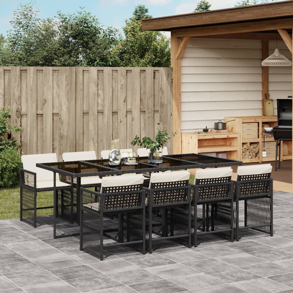 9-delige Tuinset poly rattan zwart is nu te koop bij PeponiXL, paradijselijk wonen!
