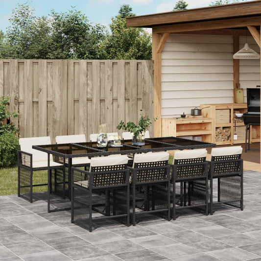 9-delige Tuinset poly rattan zwart is nu te koop bij PeponiXL, paradijselijk wonen!