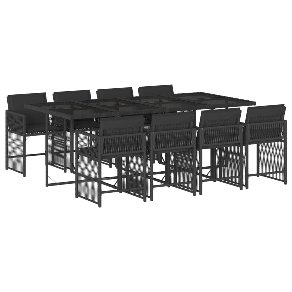 9-delige Tuinset poly rattan zwart is nu te koop bij PeponiXL, paradijselijk wonen!