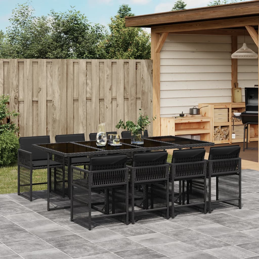 9-delige Tuinset poly rattan zwart is nu te koop bij PeponiXL, paradijselijk wonen!
