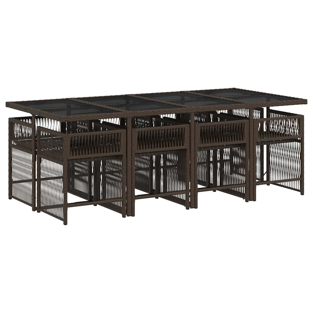 9-delige Tuinset met kussens poly rattan bruin is nu te koop bij PeponiXL, paradijselijk wonen!