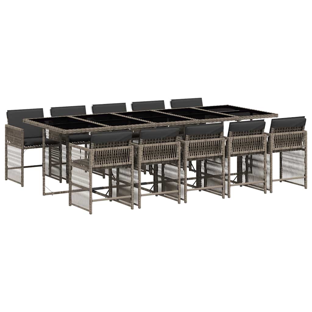 11-delige Tuinset met kussens poly rattan grijs is nu te koop bij PeponiXL, paradijselijk wonen!