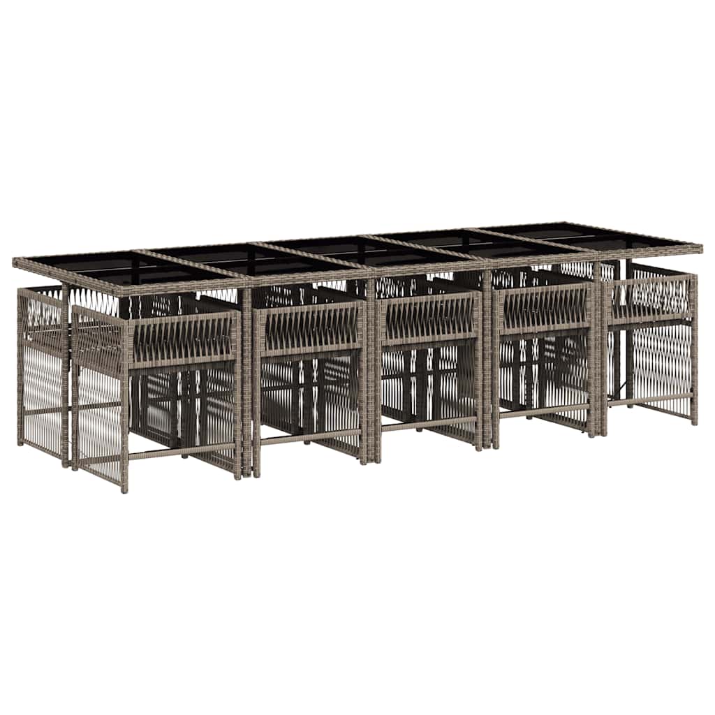 11-delige Tuinset met kussens poly rattan grijs is nu te koop bij PeponiXL, paradijselijk wonen!