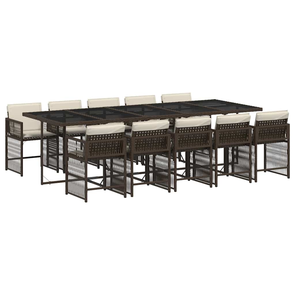 11-delige Tuinset met kussens poly rattan bruin is nu te koop bij PeponiXL, paradijselijk wonen!