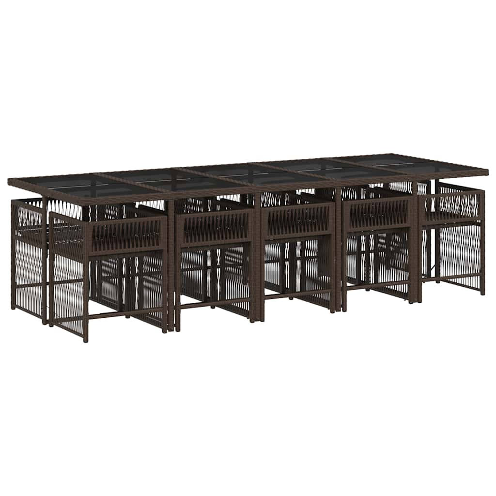 11-delige Tuinset met kussens poly rattan bruin is nu te koop bij PeponiXL, paradijselijk wonen!