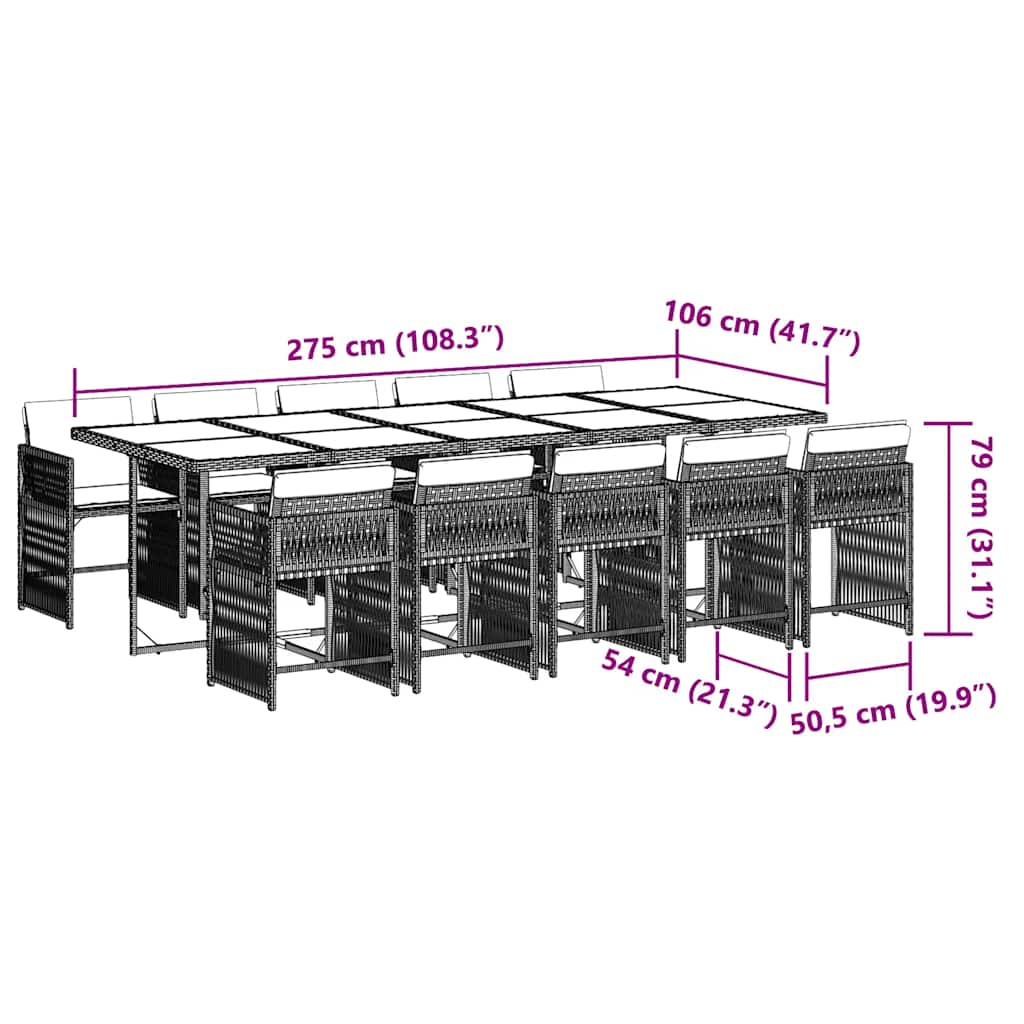 11-delige Tuinset met kussens poly rattan bruin is nu te koop bij PeponiXL, paradijselijk wonen!