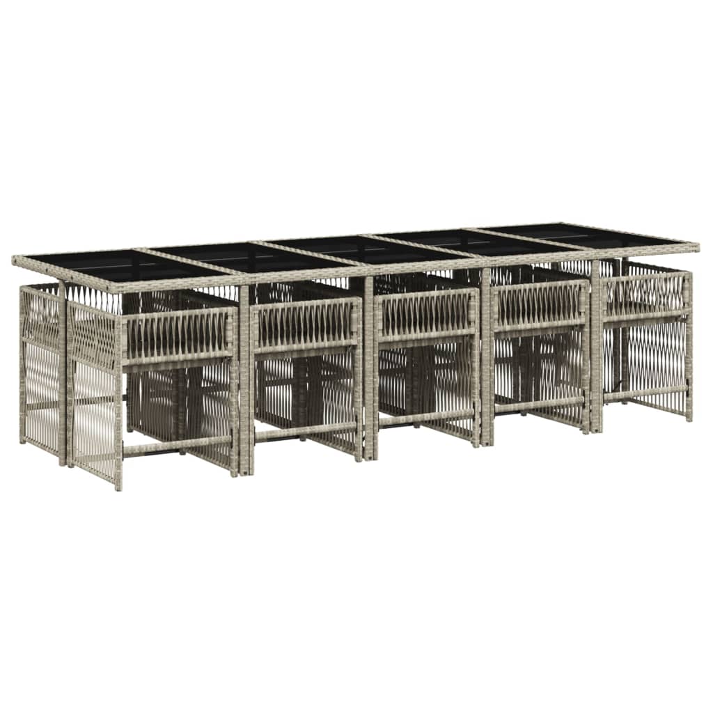 11-delige Tuinset met kussens poly rattan lichtgrijs is nu te koop bij PeponiXL, paradijselijk wonen!