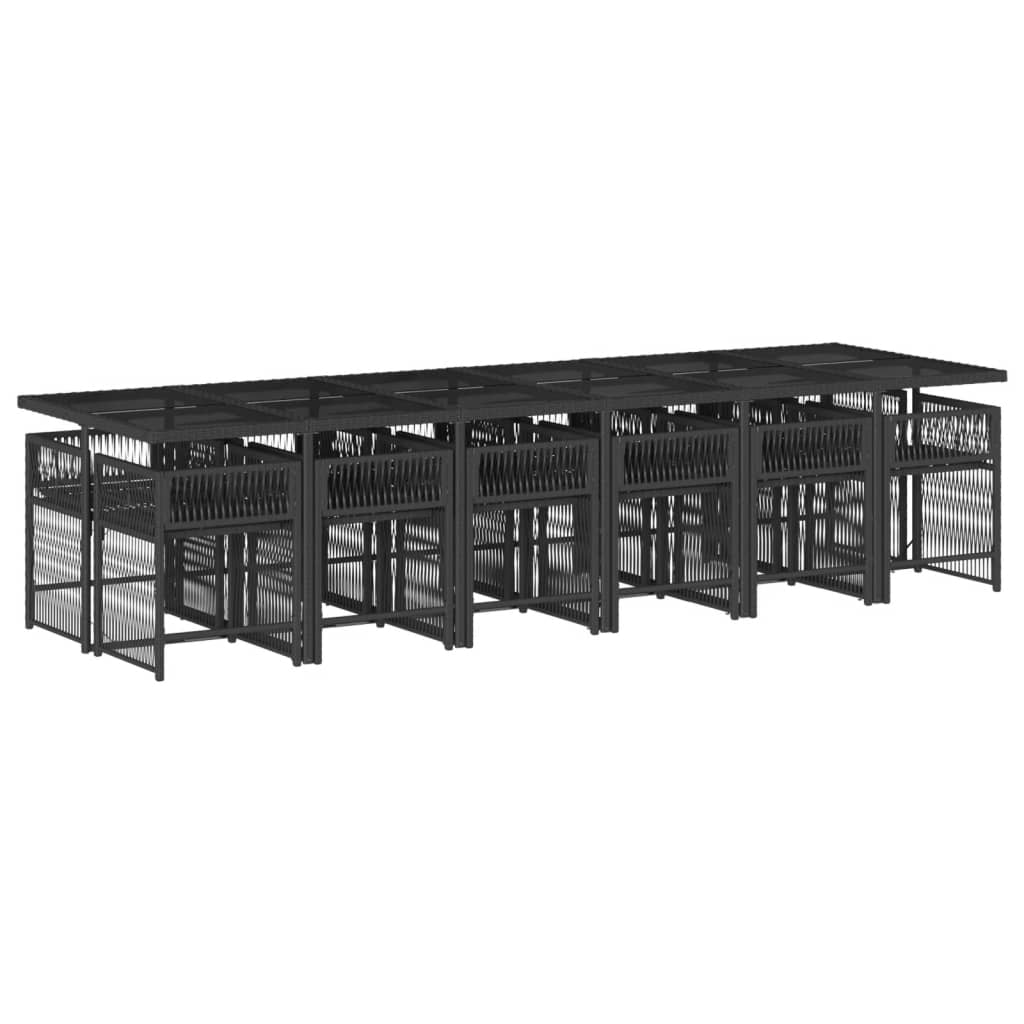 13-delige Tuinset met kussens poly rattan zwart is nu te koop bij PeponiXL, paradijselijk wonen!