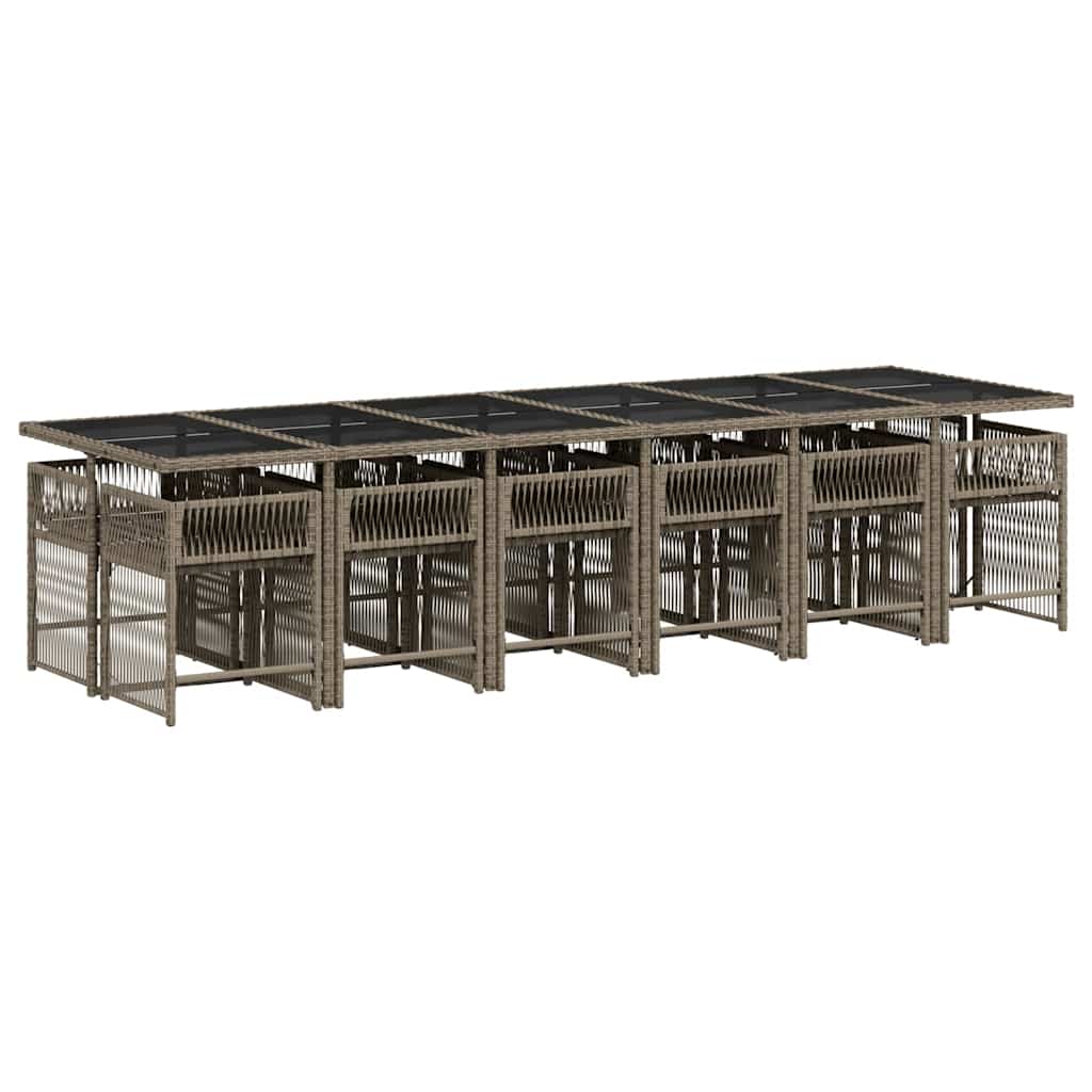 13-delige Tuinset met kussens poly rattan grijs is nu te koop bij PeponiXL, paradijselijk wonen!