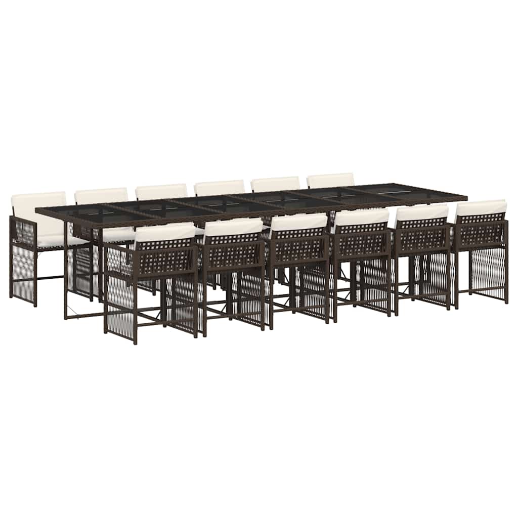 13-delige Tuinset met kussens poly rattan bruin is nu te koop bij PeponiXL, paradijselijk wonen!