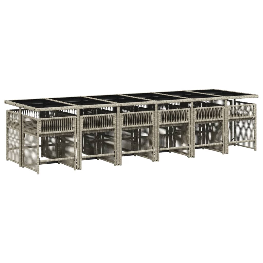 13-delige Tuinset met kussens poly rattan lichtgrijs is nu te koop bij PeponiXL, paradijselijk wonen!