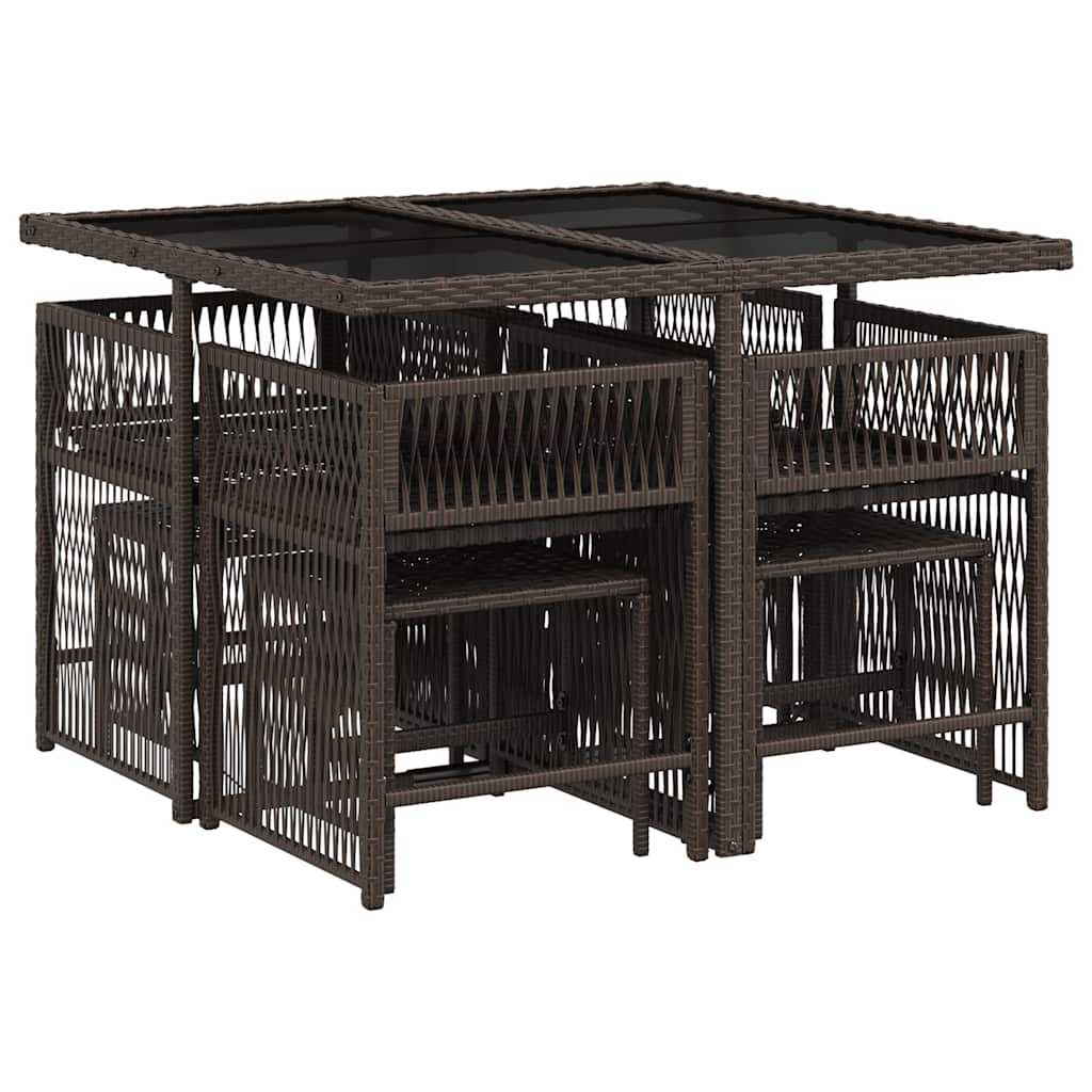 9-delige Tuinset met kussens poly rattan bruin is nu te koop bij PeponiXL, paradijselijk wonen!