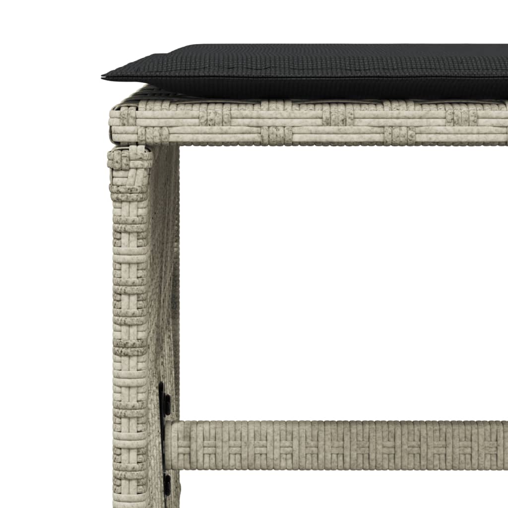 9-delige Tuinset met kussens poly rattan lichtgrijs is nu te koop bij PeponiXL, paradijselijk wonen!