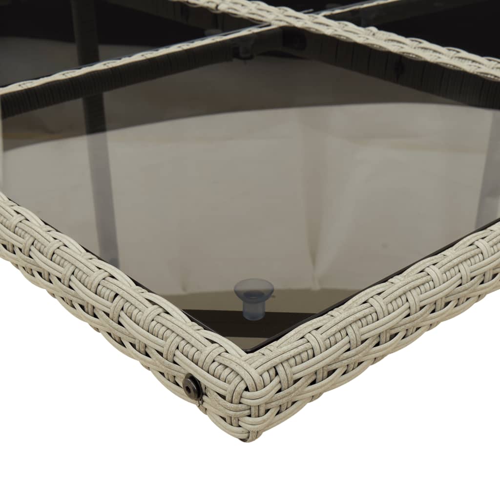 9-delige Tuinset met kussens poly rattan lichtgrijs is nu te koop bij PeponiXL, paradijselijk wonen!