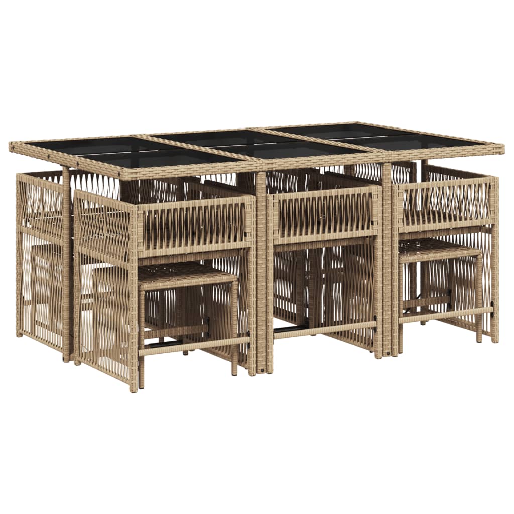 11-delige Tuinset met kussens poly rattan beige is nu te koop bij PeponiXL, paradijselijk wonen!