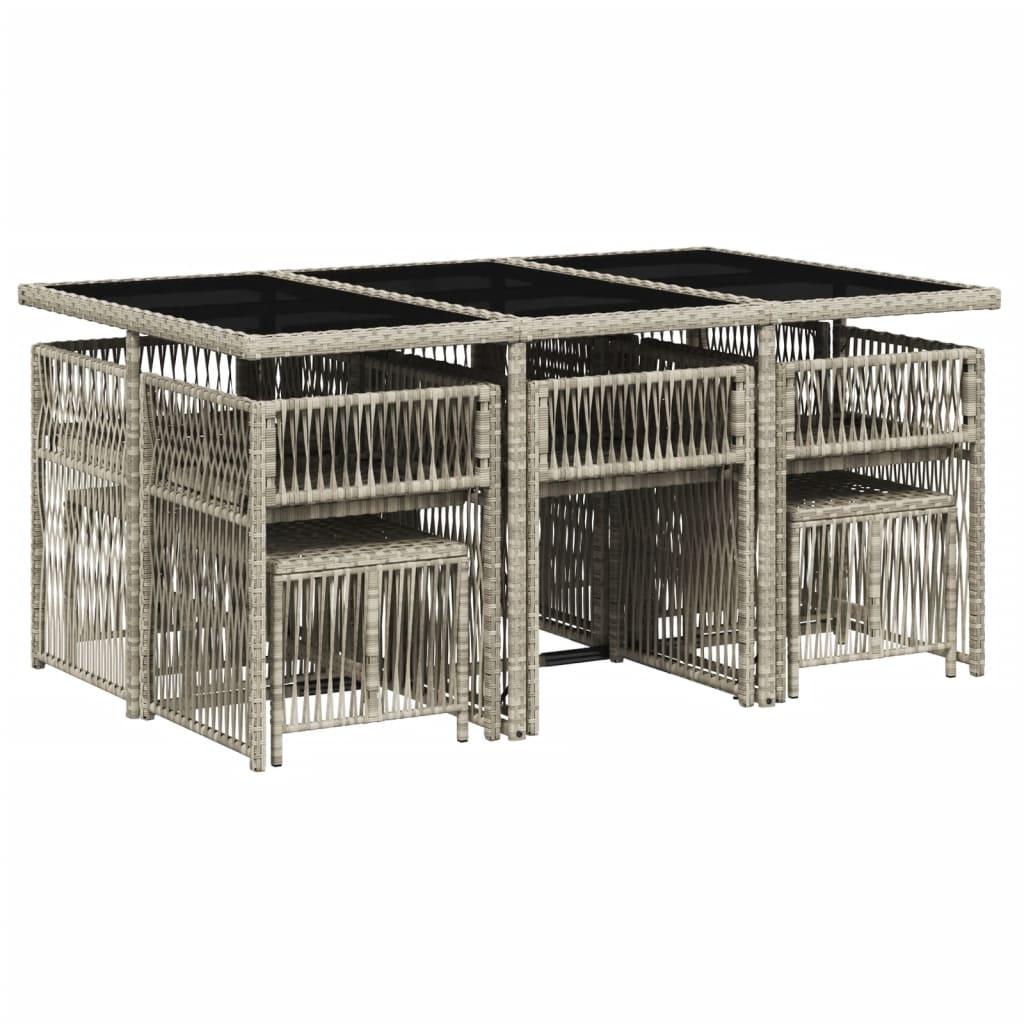 11-delige Tuinset met kussens poly rattan lichtgrijs is nu te koop bij PeponiXL, paradijselijk wonen!