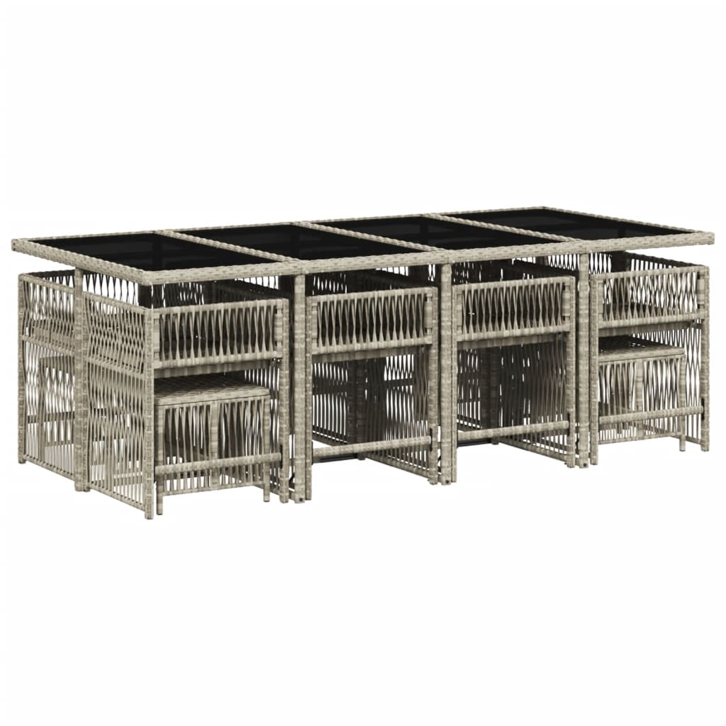 13-delige Tuinset met kussens poly rattan lichtgrijs is nu te koop bij PeponiXL, paradijselijk wonen!