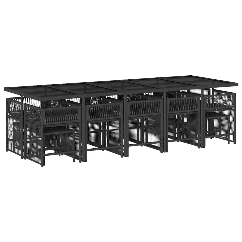 15-delige Tuinset met kussens poly rattan zwart is nu te koop bij PeponiXL, paradijselijk wonen!