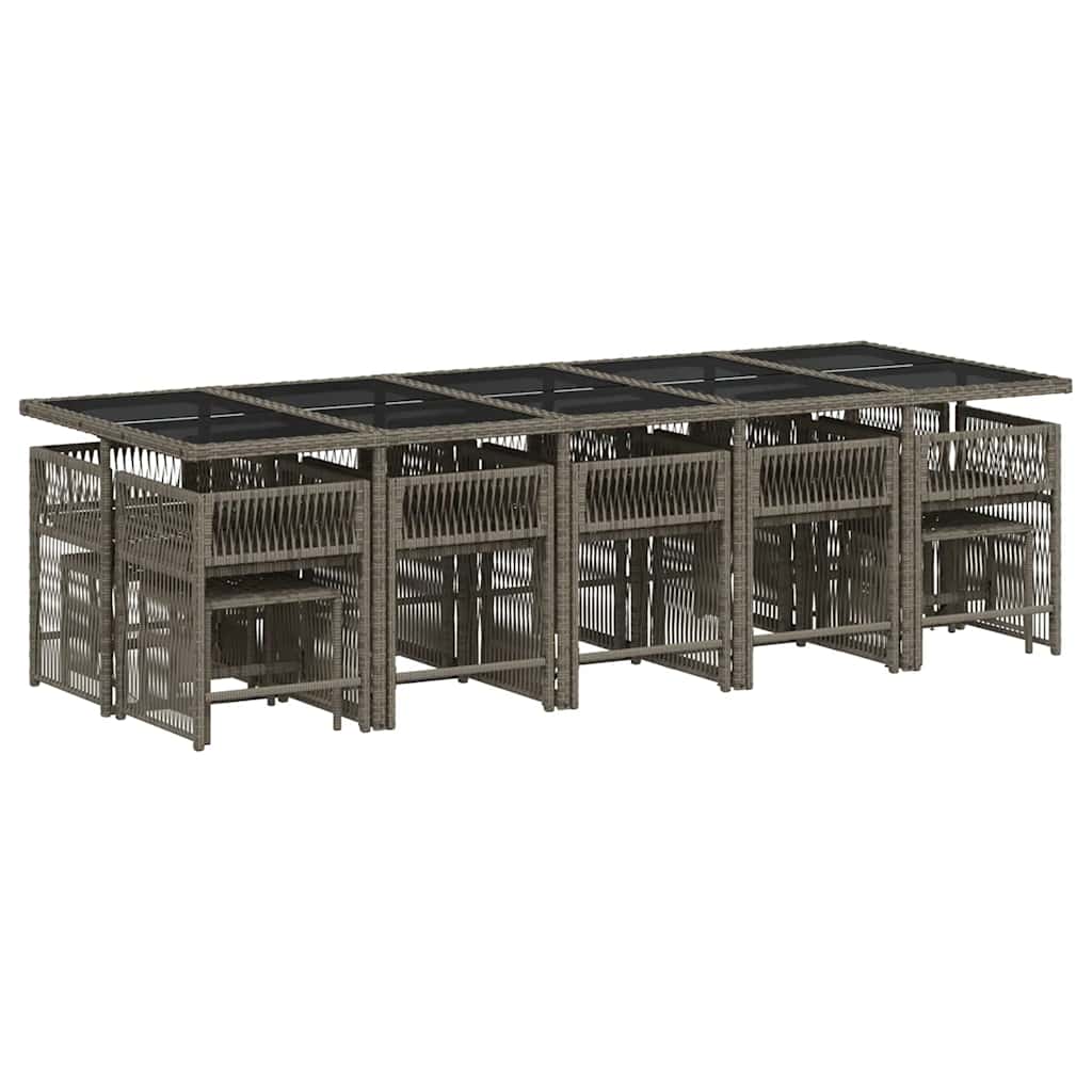 15-delige Tuinset met kussens poly rattan grijs is nu te koop bij PeponiXL, paradijselijk wonen!