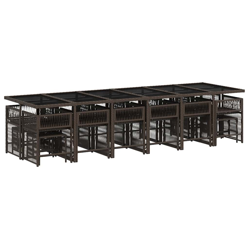 17-delige Tuinset met kussens poly rattan bruin is nu te koop bij PeponiXL, paradijselijk wonen!
