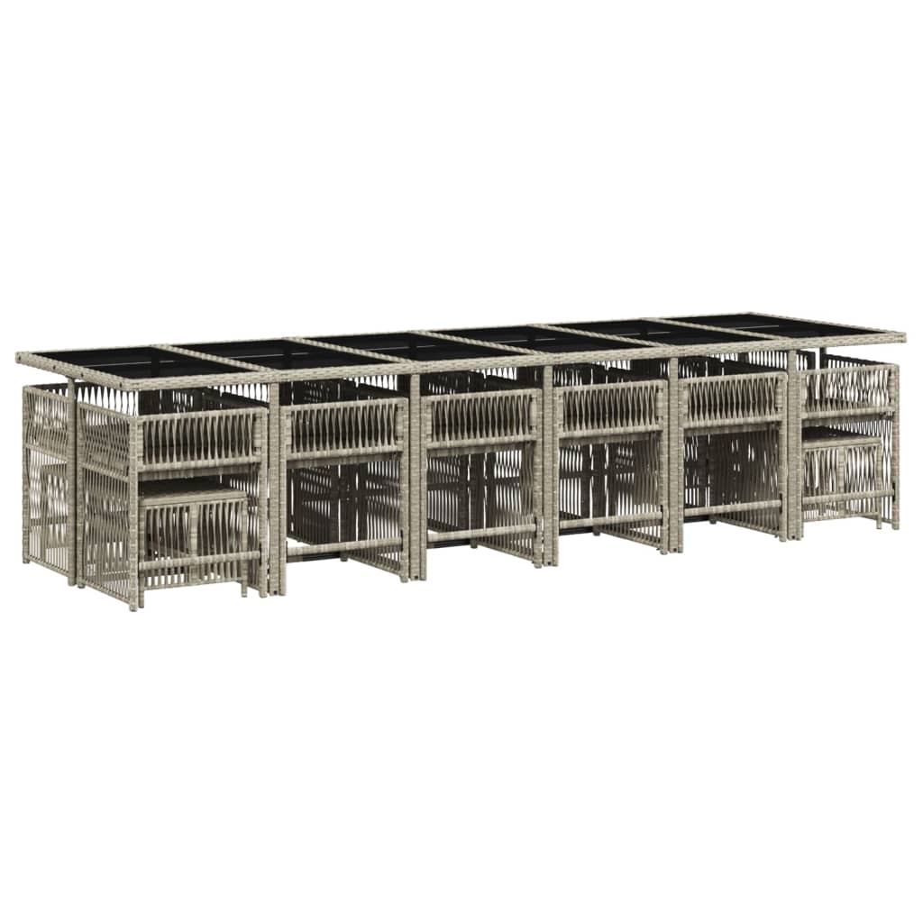 17-delige Tuinset met kussens poly rattan lichtgrijs is nu te koop bij PeponiXL, paradijselijk wonen!