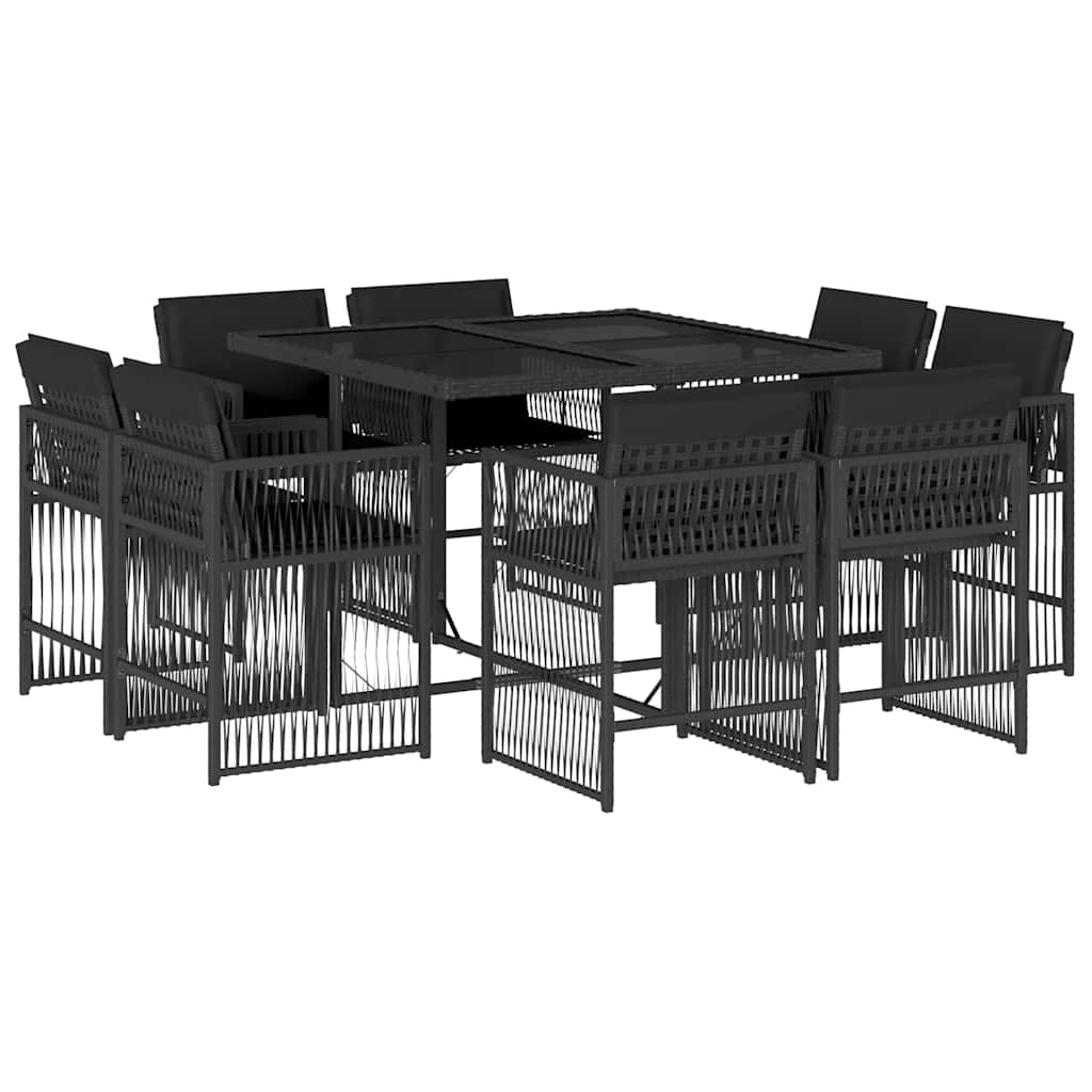 9-delige Tuinset poly rattan zwart is nu te koop bij PeponiXL, paradijselijk wonen!