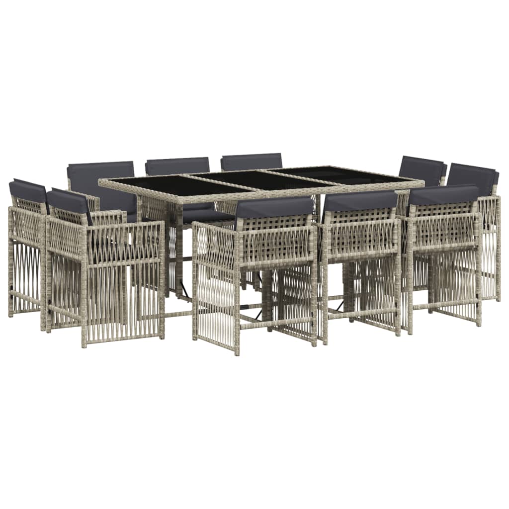 11-delige Tuinset met kussens poly rattan lichtgrijs is nu te koop bij PeponiXL, paradijselijk wonen!