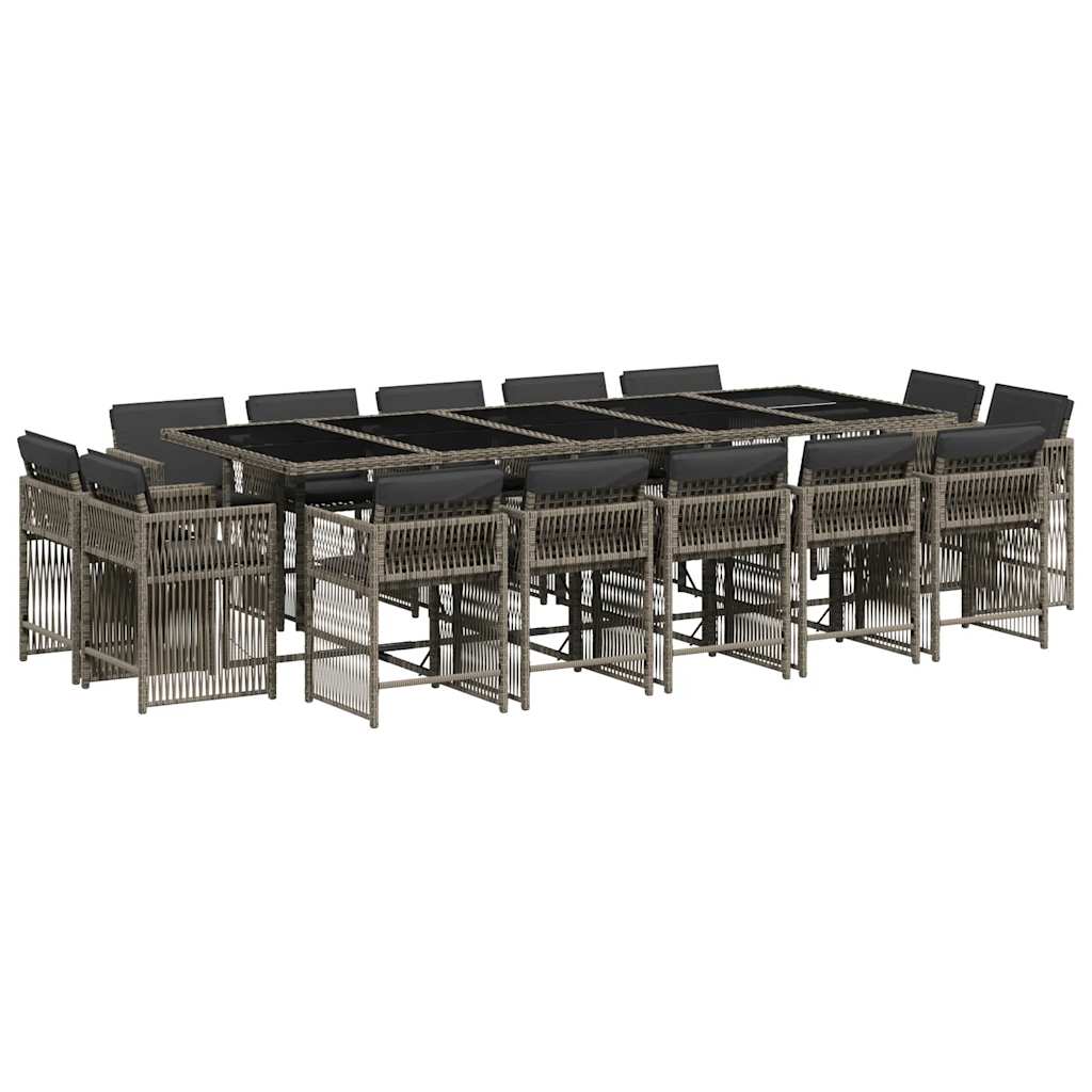 15-delige Tuinset met kussens poly rattan grijs is nu te koop bij PeponiXL, paradijselijk wonen!