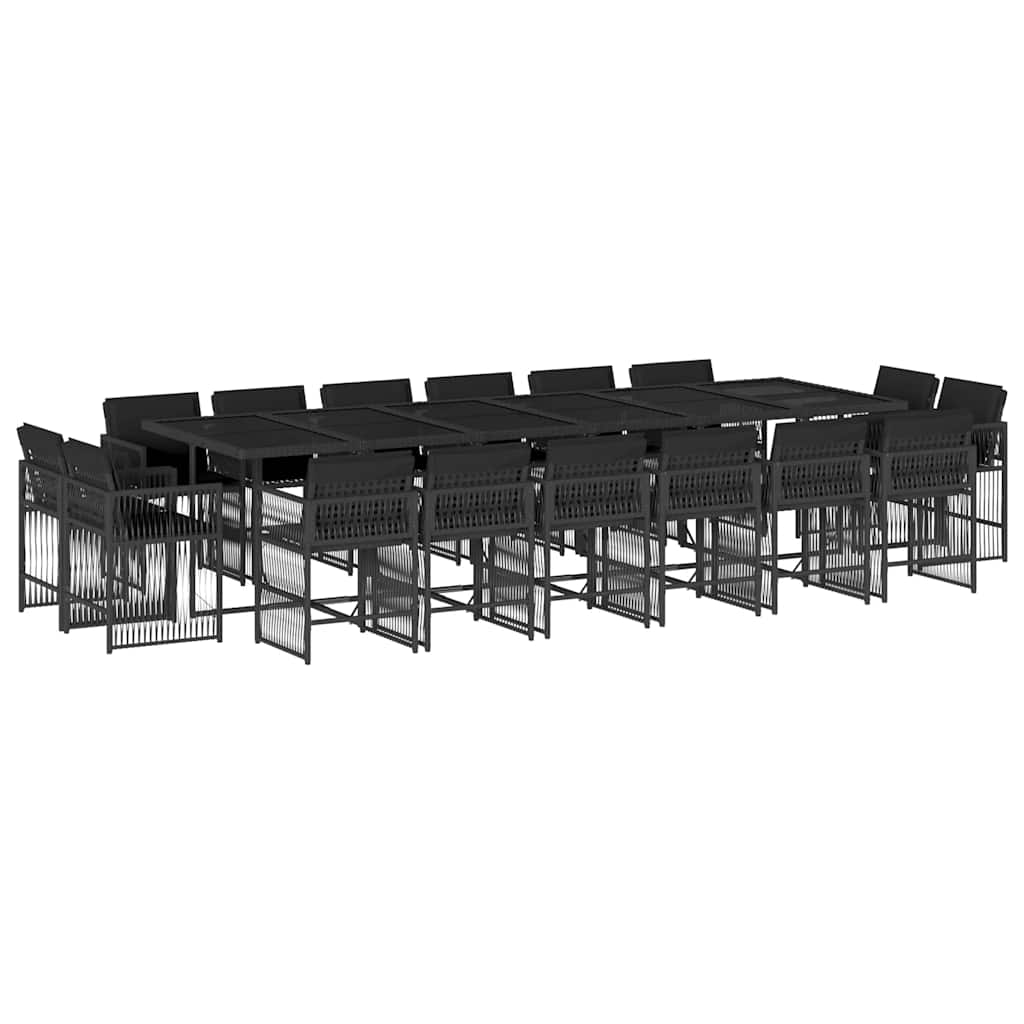 17-delige Tuinset met kussens poly rattan zwart is nu te koop bij PeponiXL, paradijselijk wonen!
