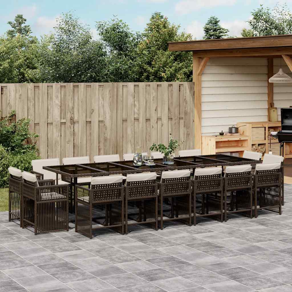 17-delige Tuinset met kussens poly rattan bruin is nu te koop bij PeponiXL, paradijselijk wonen!